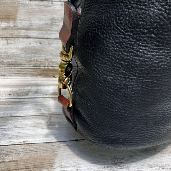 VTG Leather Bucket Purse Pattie Jarrell Black Convertible Sling Western 90s Boho - Picture 11 of 15